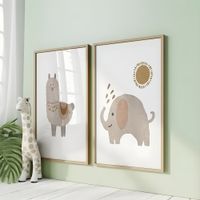set de 2 cuadros 124 marco premium chapado en roble 50x70 cm