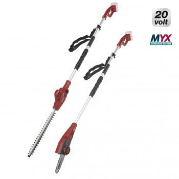 Podadora / Cortasetos A Bateria 20 V. Limyx Sin Bateria. Asta Telescopica, Barra De Poda 20 Cm. Longitud Cortasetos 43 Cm.