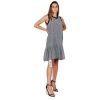 wolm vestidos abito smanicato quadretti bianco white 21pew116 para mujer