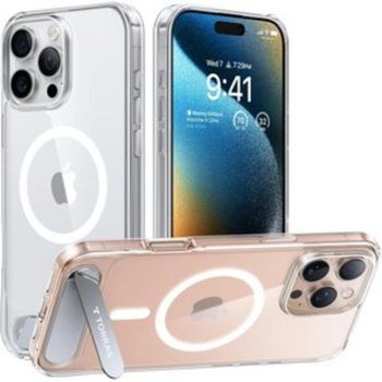 Funda para móvil Torras Pstand Serie Transparente con soporte magnético para iPhone 16 Pro