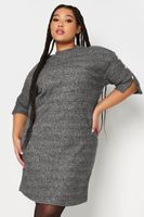 yours vestido mini gris con detalle de botones mujer curvy y tallas grandes yours