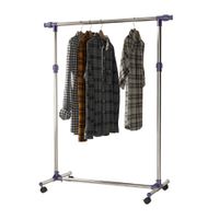 homcom perchero acero inox colgador ropa 4 ruedas alto y largo regulables 95x45x170cm   aosom espana