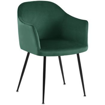 Silla De Comedor De Terciopelo Jaysie Verde Oscuro 58x57x80 Cm Clp