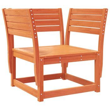 Silla De Jardín | Silla De Exterior | Sillón Madera Madera Maciza De Pino Marrón Cera