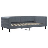 cama individual  cama para adultos  sofa cama sin colchon terciopelo gris oscuro 90x200 cm