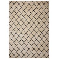 alfombra de poliester beige negro 160 x 230 cm patron geometrico moderno midyat - beige