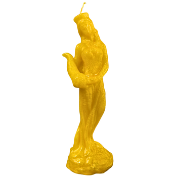 THE BUBBLE SHOP - Vela de la Diosa de la Fortuna para Atraer el Dinero  Vela Amarilla de 22cm Pulida con forma de Diosa de la Fortuna para Atracción de Abundancia, Prosperidad, Buena Suerte y