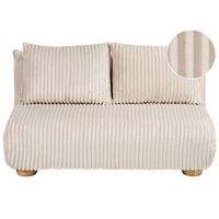 sofa cama 2 plazas con tapizado de pana patas de madera sin reposabrazos para ninos  blanco crema abisko