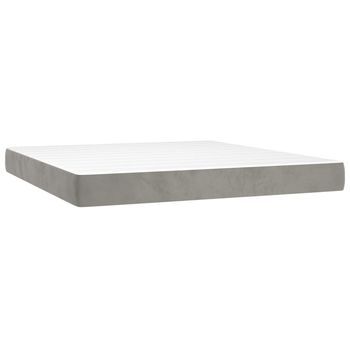 Colchón Matrimonial | Colchón De Cama | Colchão De Muelles Ensacados Terciopelo Gris Claro 180x200x20cm