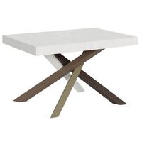 mesa extensible de 4 a 18 personas blanca con patas entrelazadas en 4 colores l 130 a 390 cm artemis