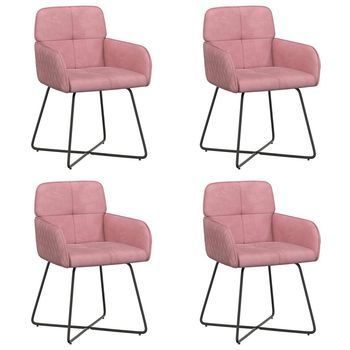 Sillas De Comedor 4 Uds. Terciopelo Rosa 59 X 56,5 X 86 Cm Vidaxl