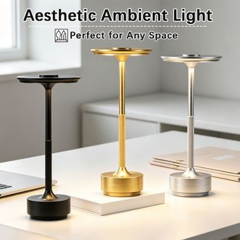 Lámpara de Mesa de Metal de Lujo, Recargable por USB, Táctil, Regulable, Luz Nocturna para Escritorio, Hogar, Dormitorio, Bar, Hotel, Decoración, Regalo de Cumpleaños