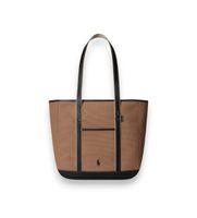 polo ralph lauren para mujer 428968158012 bolso tote shopper mediano de loneta marron osfa blanco casual algodon