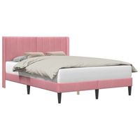 estructura de cama con cabecera rosa 120 x 190 cm terciopelo vidaxl