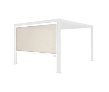 Estor lateral enrollable de aluminio y textileno para pérgola bioclimática, 3m, palace estor enrollable 3m, blanco, 272x10x209 cm