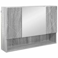 armario con espejo con puerta gris sonoma 80 x 17 x 55 cm vidaxl