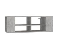 mueble pared tv - mesa de tv madera contrachapada gris hormigon 102x35x35 cm