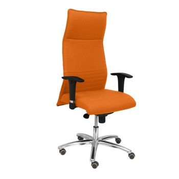 Sillón De Dirección Ergonómico Con Mecanismo Sincro Y Regulable En Altura  Asiento Y Respaldo Tapizados En Tejido Bali Color Naranja Piqueras Y Crespo Modelo Albacete