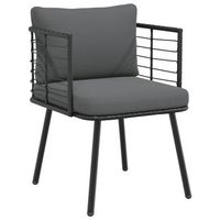 silla de jardin con cojines ratan sintetico negro vidaxl