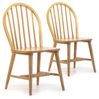 pack 2 sillas color roble madera maciza 48 x 48 x 92 cm
