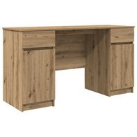 escritorio roble artisan madera de ingenieria 140 x 49 x 76 cm vidaxl