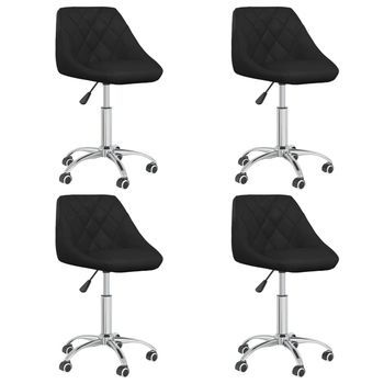 Sillas De Comedor Giratorias 4 Unidades Cuero Sintético Negro Vidaxl
