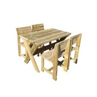 mesa de madera masgames xerta 120 con sillas masgames batea marron