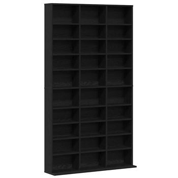 Cabinet Para Cds Roble Negro 101 X 23 X 177,5 Cm Vidaxl