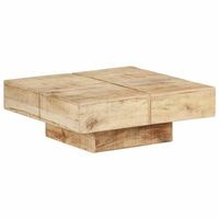 mesa de centro de madera maciza de mango 80x80x28 cm vidaxl