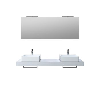 Mueble de baño de 8 piezas en melamina blanca