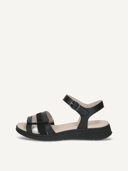 CAPRICE Sandal, black, made of Leather without heel, Size 40