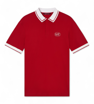 EA7 para hombre. 7M001538_AF13511 Polo Golf Pro rojo (M), Casual, Algodón, Manga corta