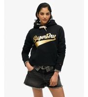 superdry para mujer w2012491a sudadera con capucha super athletics negro xs casual algodon