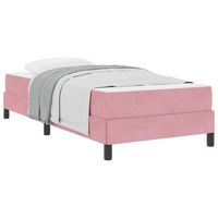cama tipo box spring con colchon rosa 100 x 200 cm tela vidaxl