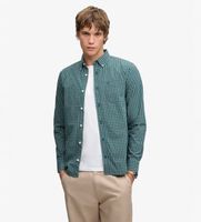 superdry para hombre m4011196a camisa preppy poplin verde m casual algodon manga larga