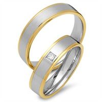 alianzas 18 quilates oro amarillo-blanco con diamante