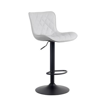 Taburete de bar regulable y giratorio en Simil cuero Blanco