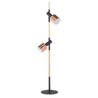 lampara de pie negra cobrizo 125 cm focos orientables redondos vidrio transparente diseno moderno owens