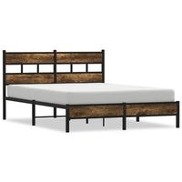 estructura cama con cabecero sin colchon roble sonoma 137x190cm vidaxl