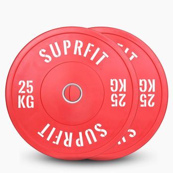 Colored Bumper Plates White Logo (par) - 25 Kg