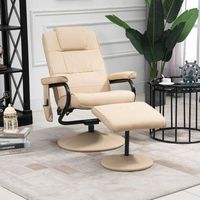 sillon de masaje reclinable de pu acero homcom 77x84x95 cm-beige