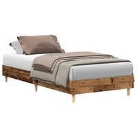estructura de cama sin colchon madera vieja 90x190 cm madera vidaxl