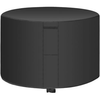 Cubierta Redonda Para Muebles De Patio Exterior 422d, Resistente Al Agua Para Mesas Y Sillas De Mimbre 280*110cm Negro