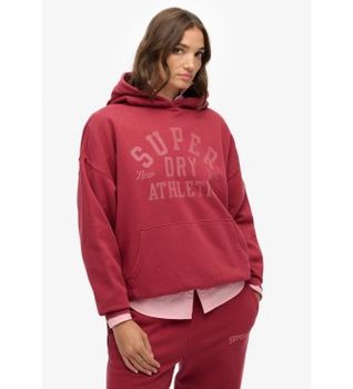 Superdry para mujer. W2012452A Sudadera Athletic Relaxed burdeos (S), Casual, Algodón