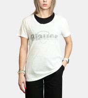 blauer para mujer 25sbldh02372 camiseta con brillantina graham blanco m casual algodon manga corta