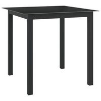 mesa de jardin de aluminio y vidrio negro 80x80x74 cm vidaxl