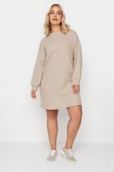 Yours Vestido Beige De Punto Suave, Mujer Curvy Y Tallas Grandes, Yours
