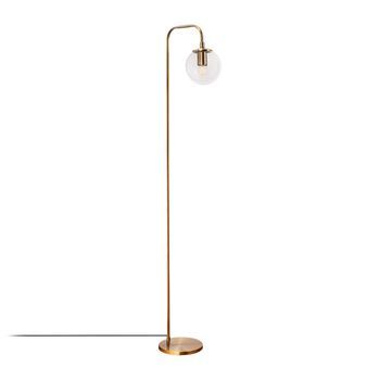 Lámpara De Pie Viran-10950 Oro Cobrizo Metal Vidrio 27x27x146
