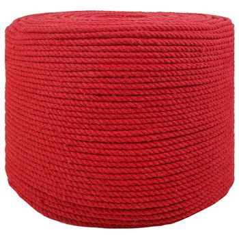 Cuerda De Algodón 6 Mm 250 M Rojo 100% Algodón Vidaxl