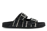 zapatilla con doble hebilla y bordado black 37
